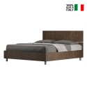 Tweepersoons bed met opbergruimte 160x190cm in walnoothout Demas Noix Verkoop