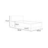 Tweepersoons bed met opbergruimte 160x190cm in walnoothout Demas Noix Voorraad