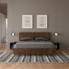 Tweepersoons bed met opbergruimte 160x190cm in walnoothout Demas Nod Noix Korting