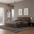 Tweepersoons bed met opbergruimte 160x190cm in walnoothout Demas Nod Noix Aanbieding
