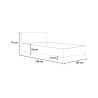 Tweepersoons bed met opbergruimte 160x190cm in walnoothout Demas Nod Noix Voorraad
