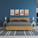 Moderne houten opbergruimte tweepersoonsbed 160x190cm Ankel Nod Oak Kortingen