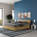 Moderne houten opbergruimte tweepersoonsbed 160x190cm Ankel Nod Oak Aanbieding