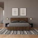 Tweepersoonsbed walnoothout met latten en rechte hoofdsteun 160x190 cm Demas D Noix Aanbieding