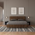Houten tweepersoonsbed walnoot 160x190cm lattenbodem met schuine hoofdsteun Demas I Noix Aanbieding