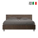 Tweepersoons bed walnoothout lattenbodem rechte hoofdbord 160x190cm Ankel D Noix Verkoop