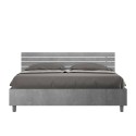 Grijs tweepersoonsbed 160x190cm met lattenbodem en schuine hoofdsteun Ankel I Concrete Aanbod