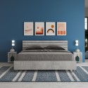 Grijs tweepersoonsbed 160x190cm met lattenbodem en schuine hoofdsteun Ankel I Concrete Kortingen