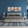 Grijs tweepersoonsbed 160x190cm met lattenbodem en schuine hoofdsteun Ankel I Concrete Kortingen