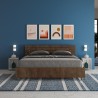 Tweepersoonsbed 160x190cm walnotenhout lattenbodem hellend hoofdbord Ankel I Noix Kortingen