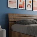 Tweepersoonsbed 160x190cm walnotenhout lattenbodem hellend hoofdbord Ankel I Noix Korting