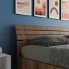 Tweepersoonsbed 160x190cm walnotenhout lattenbodem hellend hoofdbord Ankel I Noix Korting