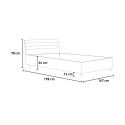 Tweepersoonsbed 160x190cm walnotenhout lattenbodem hellend hoofdbord Ankel I Noix Voorraad