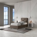 Eenpersoonsbed met opbergruimte 80x190 cm met gevoerd hoofdbord Appia S Kortingen
