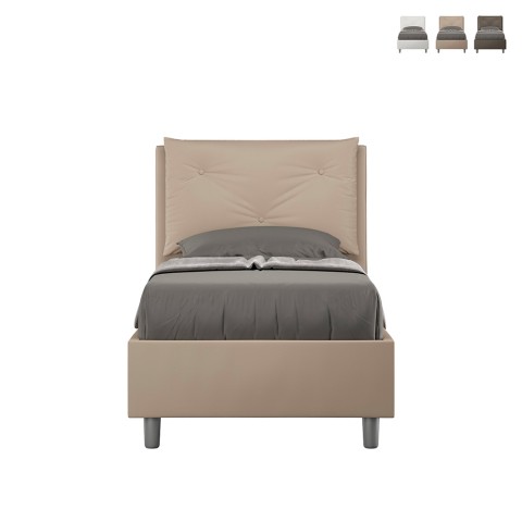 Eenpersoonsbed met opbergruimte 80x190 cm met gevoerd hoofdbord Appia S Aanbieding
