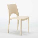 Ronde salontafel wit 70x70 cm met stalen onderstel en 2 gekleurde stoelen Paris Long Island 