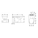 Staand keramisch toilet met horizontale afvoer sanitair Geberit Selnova Verkoop