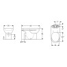 Staande keramische toiletpot horizontale spoeling Geberit Selnova sanitair Verkoop