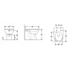 Geberit Selnova staande toiletpot met horizontale en verticale afvoer, randloze closetset Aanbod