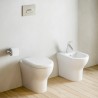 Staand WC-toilet van keramiek tegen de muur met wandafvoer sanitair Zentrum VitrA Verkoop