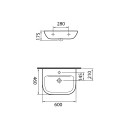 Wastafel badkamer keramiek hangende wasbak 60cm sanitair S20 VitrA Korting