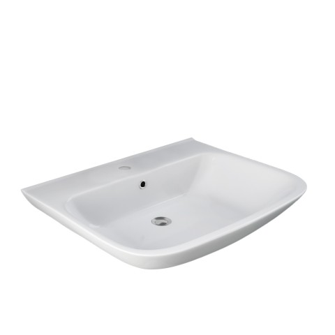 Hangende wastafel keramiek 65cm sanitair River Aanbieding