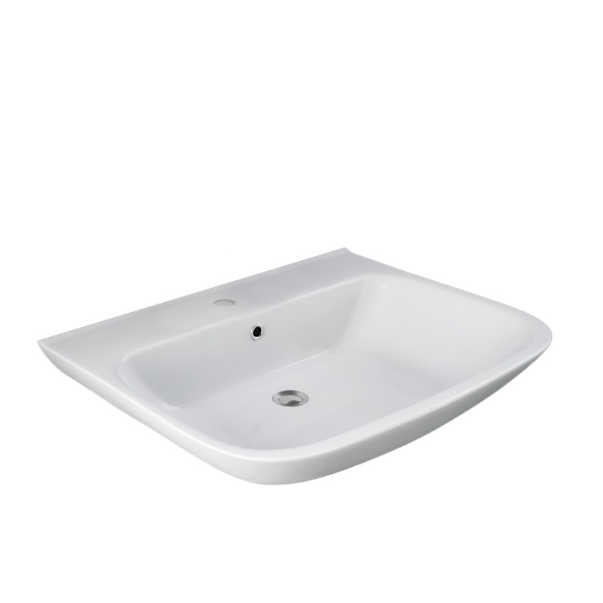 Hangende wastafel keramiek 65cm sanitair River Aanbieding Hangende wastafel keramiek 65cm sanitair River Aanbieding