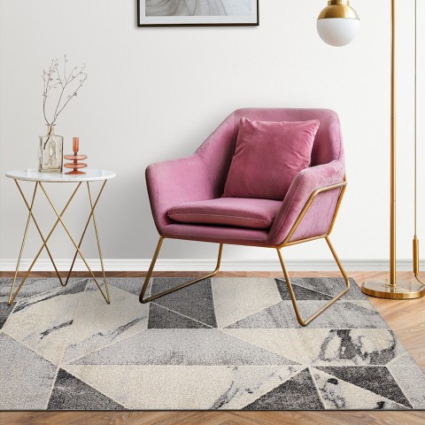 Rechthoekig tapijt Modern Ontwerp Woonkamer Kantoor Art Elegant Grey