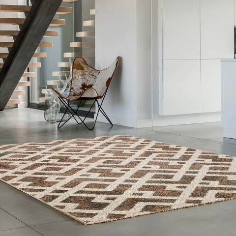 Rechthoekig tapijt Modern Ontwerp Woonkamer Kantoor Art Twist Brown
