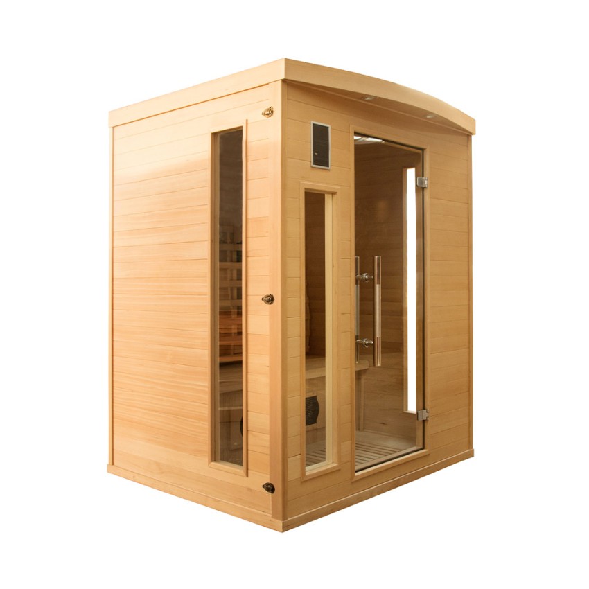 Infrarood Finse Thuis Sauna van Hout 3 Persoons Kwarts Apollon 3 Aanbieding
