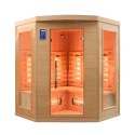 Finse hoekinfraroodsauna voor thuisgebruik in hout 3/4 zitplaatsen Apollon 3C Verkoop