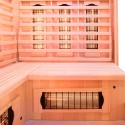 Finse hoekinfraroodsauna voor thuisgebruik in hout 3/4 zitplaatsen Apollon 3C Model
