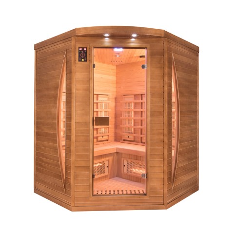 Infraroodhoeksauna Fins, 3-persoons voor thuis, Dual Healthy Spectra 4 Aanbieding