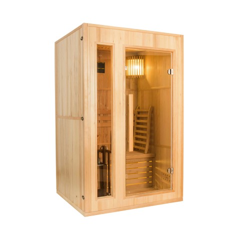 Finse thuis-sauna 2-persoons hout elektrische kachel 4,5 kW Zen 2 Aanbieding