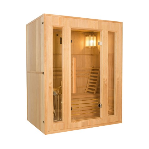 Driepersoons Finse thuis-sauna van hout met elektrische kachel 4,5 kW Zen 3 Aanbieding