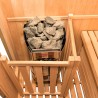 Driepersoons Finse thuis-sauna van hout met elektrische kachel 4,5 kW Zen 3 Voorraad