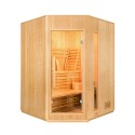 Finse hoeksauna van hout voor 3 personen met elektrische kachel Zen 3C Aanbieding