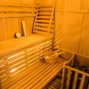 3-zits houten hoek Finse sauna van thuis Zen 3C elektrische kachel Korting