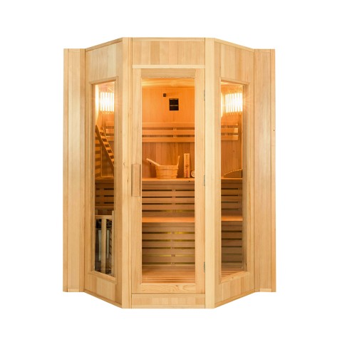 Traditionele Finse sauna 4 plaatsen van houten huis elektrisch fornuis Zen 4