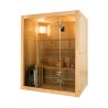 Finse thuissauna in hout, 3 zitplaatsen, kachel 3,5 kW Sense 3 Aanbod