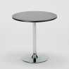 Ronde salontafel zwart 70x70 cm met stalen onderstel en 2 gekleurde stoelen Gruvyer Cosmopolitan 