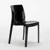 Ronde salontafel zwart 70x70 cm met stalen onderstel en 2 gekleurde stoelen Ice Cosmopolitan 