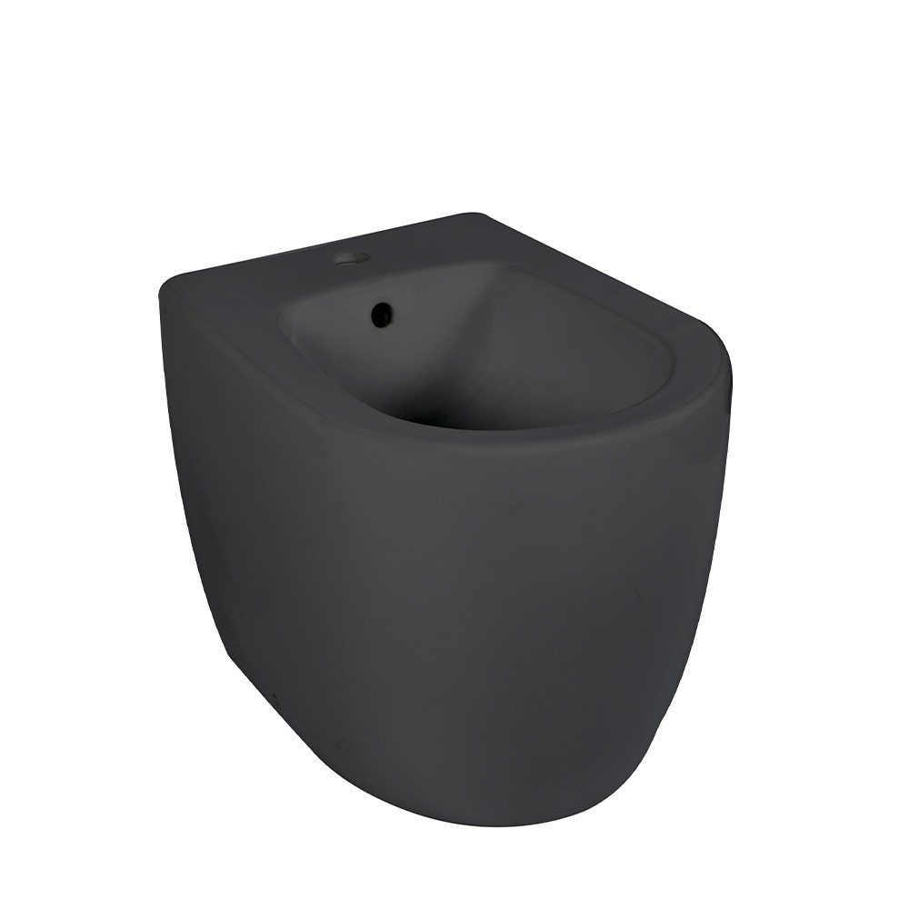 Zwart vrijstaand modern bidet tegen de muur sanitair Strong