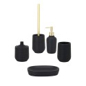 Zwarte badkameraccessoireset zeepdispenser tandenborstelhouder toiletborstel Ebony Verkoop