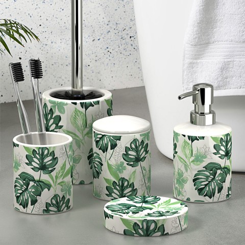Badkameraccessoireset met tandenborstelhouder, zeepbakje, toiletborstelhouder en dispenser Gardena Aanbieding