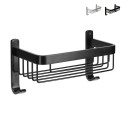 Douchemand met muurbevestiging van zwart gepoedercoat aluminium 1 plank Attractive Aanbieding
