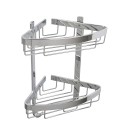Zwarte hoekdoucheplank met 2 niveaus, verchroomd aluminium Attractive Korting