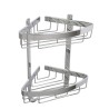Zwarte hoekdoucheplank met 2 niveaus, verchroomd aluminium Attractive Korting