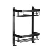 Zwart chroom aluminium douchemuurplank met 2 schappen Attractive Korting