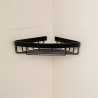 Zwarte hoekdoucheplank met chromen aluminiummand Attractive Aanbod